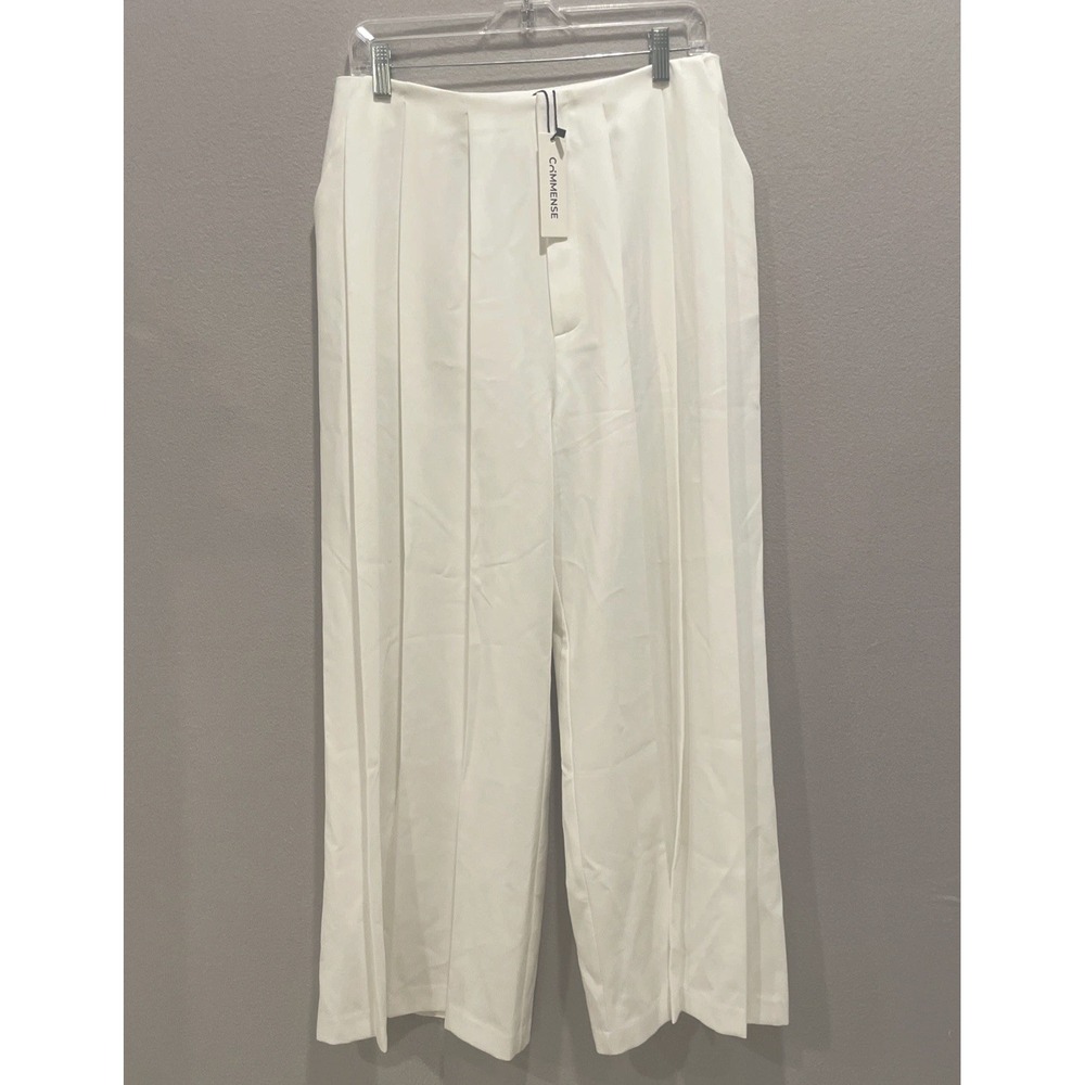 NWT Commense Solid Wide Leg Pants LARGE Stylish WHITE Quality Fast Shipping - Picture 4 of 10